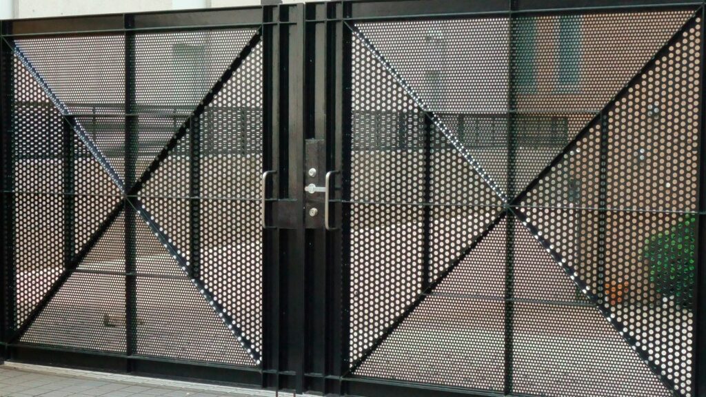 A black commercial gate
