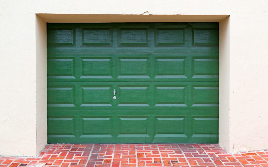 A green garage door style